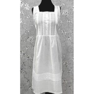 Victorian Cotton Nightgown by SoieRose – Sleeveless Lace Trimmed Gown - SR-1225